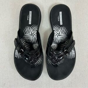 Collection by Clarks Black Sandals Modern Crisscross Design